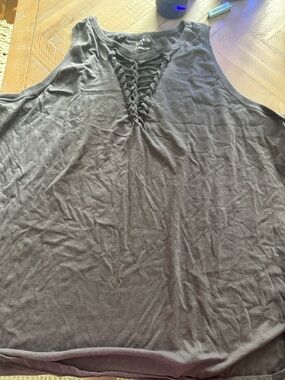 torrid Charcoal Lace-Up Muscle Tank